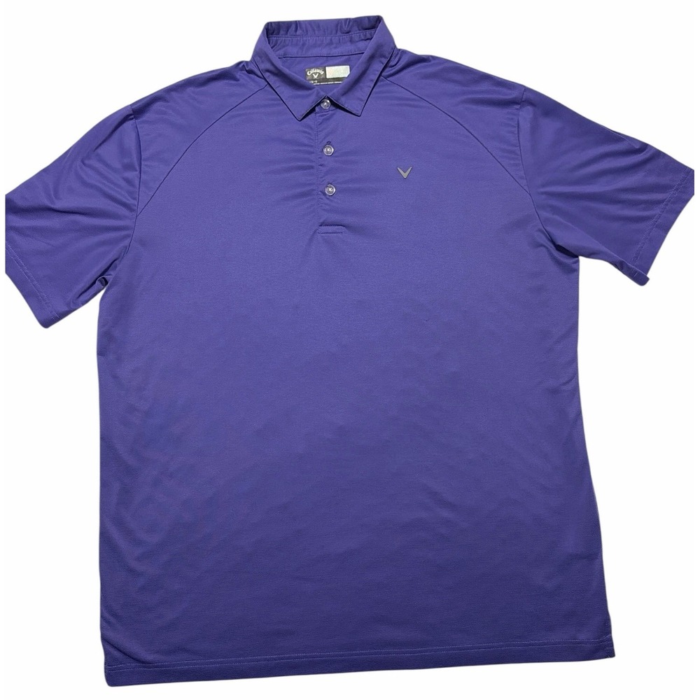 Callaway Men's Opti-Dri Purple Golf Polo Shirt L Short Sleeve Logo Button